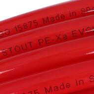 Труба STOUT PEX-A 20х2,0 из сшитого полиэтилена с кислородным слоем, красная, 1м