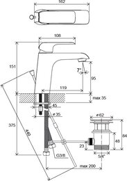��������� ��� ����������� RAVAK Flat FL 013.00 � ������ ��������, 150�� X070117