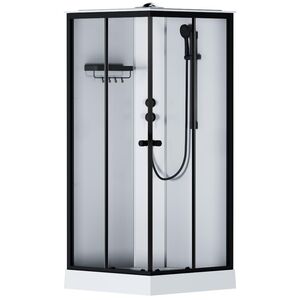 Душевая кабина AM.PM X-Joy Square 900х900х2100 стекло прозрачное, профиль черный мат. W94C-403-090BT