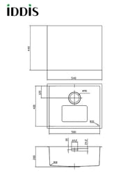 Мойка IDDIS EDIFICE (540х440) нержав.сталь,подстольный монтаж, матовое золото EDI54B0i77 — изображение 7