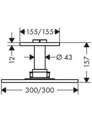 Верхний душ Axor ShowerSolutions 35320000 (300х300) потолочный, 2jet, 2 типа струи, хром — изображение 2