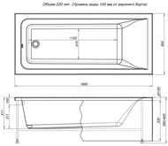 Ванна акриловая Aquanet BRIGHT 180х80 прямоугольная, без гидромассажа 232987