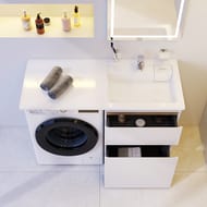 Раковина над стиральной машиной AM.PM X-Joy (1200х500х130) правая, белый глянец M85AWPR1201WG