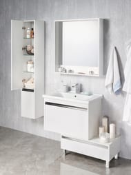 Шкаф-колонна AQUATON Капри 1A230503KP01R 300x265x1630 правый, 2 дверцы, белый глянец
