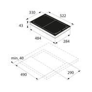 Индукционная варочная панель ASKO HI1355G (330х43х522) 2 зоны нагрева (объединяемые), черное стекло
