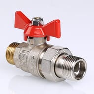 Кран с американкой 3/4"НН VALTEC BASE красная бабочка VT.226.N.05