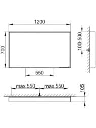 ������� Keuco Plan 1200�700�105 ���������, � ���������� � ����������, ����� 33098303500