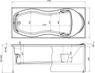 Ванна акриловая Aquanet TESSA 170x70 прямоугольная, без гидромассажа, без обвязки 204045/242924
