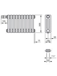  Zehnder Charleston 3037  10 ,   1/2", 490 , 