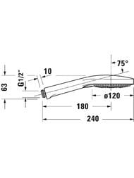 Лейка для душа Duravit UV0652017046 MinusFlow, 3 режима, расход 9 л/мин, черная матовая — изображение 3