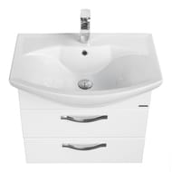 Тумба под раковину AQUATON Ария 65 М 1A123301AA010 594x310x542 подвесная, 2 ящика, белый глянец