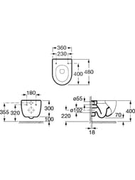 �������� ����������� Roca Meridian 365x480x340, 893104110 ������. ����+������.+�������+������ �����