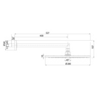 Верхний душ настенный Bossini Cosmo d280мм, с кронштейном 400мм, хром H70596I.030