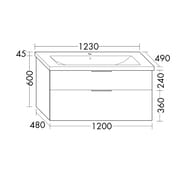 ����� � ��������� Burgbad Eqio 1230�490�645 ���������, 2 �����, ��� ������� SEYQ123F3180C001