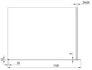 Душевая стенка RAVAK WALK-IN WALL (1100х2000) стекло, блестящий+Transparent