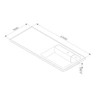 Раковина над стиральной машиной AM.PM X-Joy (1200х500х130) правая, белый глянец M85AWPR1201WG