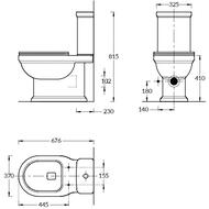 Унитаз-компакт KERAMA MARAZZI POMPEI (370х676х815), цвет белый глянцевый PO.wc.01 +PO.cis.01