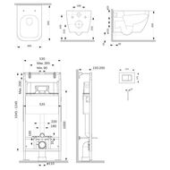 Комплект инсталляции AM.PM MasterFit клавиша S белый + унитаз Gem с сиденьем IS100201.901701