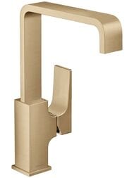 Смеситель Hansgrohe Metropol 32511140  для умывальника, с донным клапаном, 230мм, шлиф бронза — миниатюра 1