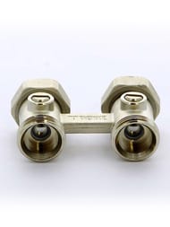 Tiemme Узел прямой с кранами 3/4"-3/4"  для нижнего подключения с кранами арт.3390001(3391N0505)