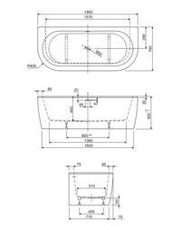 ����� ��������� CEZARES SLIM WALL-180-80-60-W37-SET 1800x790x600 ��������, ����������, ����: �����
