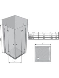������� ������ RAVAK BRILLIANT BSRV4-100 (995�995�1950) ��������� �����, ������, ����+Transparent