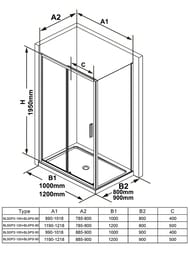 ������� ������ RAVAK BLIX SLIM BLSPS-80 (785-800�1950) ������ transparent, ������� ������