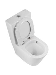 Унитаз-компакт BelBagno Flay-R 625х360х845 безободковый, горизонтальный выпуск BB2149CP-TOR+BB2149T