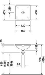 ���������� ������������ ����� DURAVIT STARCK 3 430�430�185 �/������� ��� ����.,������� 0305430000