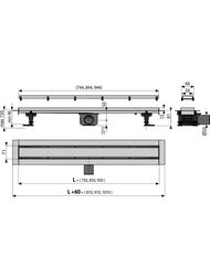 Душевой лоток Alcaplast Fit and Go APZ13-DOUBLE9-750 с сифоном L=750мм Н=81мм двусторонняя решетка