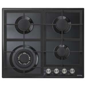 Газовая варочная панель Korting HG 665 CTN (590х520) 4 конфорки (1 вок), черная
