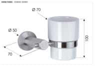 Стакан для зубных щеток Remer Minimal INOX Mi15INOXCR, нержавеющая сталь матовая — изображение 2
