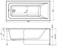 Ванна акриловая Aquanet BRIGHT 155х70 прямоугольная, без гидромассажа 239596
