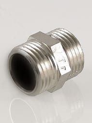 Ниппель VALTEC  1/2" латунь никелированная, наружная резьба пол дюйма VTr.582.N.0004