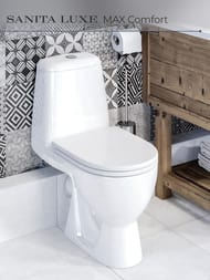 Унитаз компакт Sanita Luxe MAX Comfort (615x390x745) сиденье из дюропласта, микролифт WC.CC/Max/2-DM/WHT.G/S1