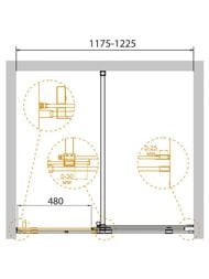 ������� ����� CEZARES STREAM (1175-1225x1950) BF-1-120-C-Cr ������ ����������, ������� ����