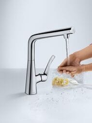 Смеситель Hansgrohe Metris Select M71 для кухни 320 мм поворотный излив хром 14883000 — изображение 4
