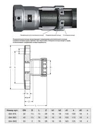 ������ ����� VIEGA Megapress DN40�1.1/2" SC-Contur, �������. �����. �����, PN=16 ���,   694883