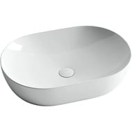 Раковина накладная Ceramicanova Element 600х415х135 овальная, без перелива, цвет: белый CN5009