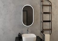 Зеркало-шкаф Континент Elmage 450х800х150 подсветка, розетка, датчик движ., черный Soft touch