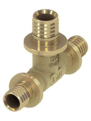 Тройник TECEflex 32х20х25 90*, редукционный, латунь, арт.760518