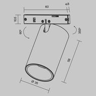 �������� ���������� Maytoni Focus LED (����� ���) TR187-1-5W2.7K-M-BW Levity 2700� 5�� 36�, IP20, ������
