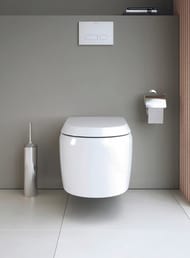Унитаз подвесной Duravit Qatego 390х570х400мм, безободковый, сиденье soft close, белый 2556090000+0026890000