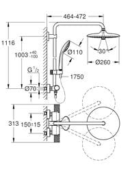 ������� ������� Grohe Euphoria 260 27296003 ��������� CoolTouch, ����./������ ��� 1+3 ������, ����