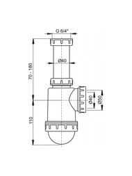 ����� ��� ����� Alcaplast A443-DN50/40 � �������� ������ 1 1/2"