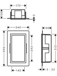 Шкаф-ниша Hansgrohe XtraStoris Individual 56094340 300х150х100 рама шлиф.черн.хром/короб шлиф.сталь — изображение 2