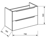 Тумба под раковину BelBagno ETNA 39 (800х390х500) подвесная, Rovere Nature ETNA39-800/390-2C-SO-RN-P