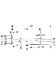 Верхний душ Axor One 280 2jet 48492000 280мм, с настенным держателем, 2 режима, цвет: хром — изображение 3