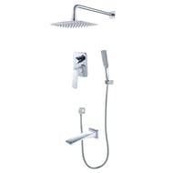 Душевая система Lemark ALLEGRO LM5922CW встраиваемый смеситель ванна/душ, верхний/ручной душ, хром/белый