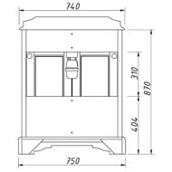 ����� ��� �������� Caprigo ������� 80 antico light vintage 740�965�600 ��� ����������, 2 ����� 10716-�043